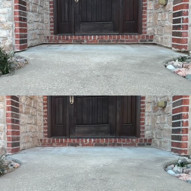 Before-and-after front entry concrete leveling