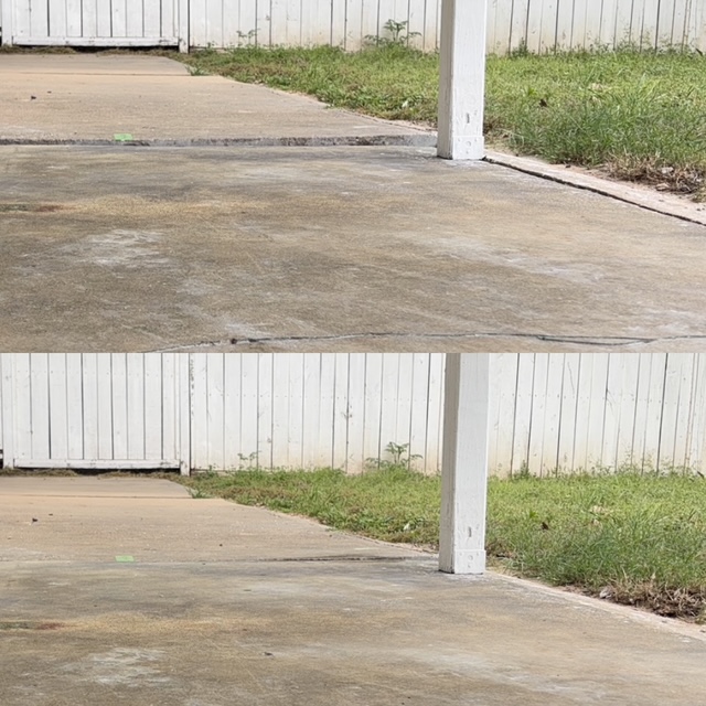 Before-and-after patio concrete leveling