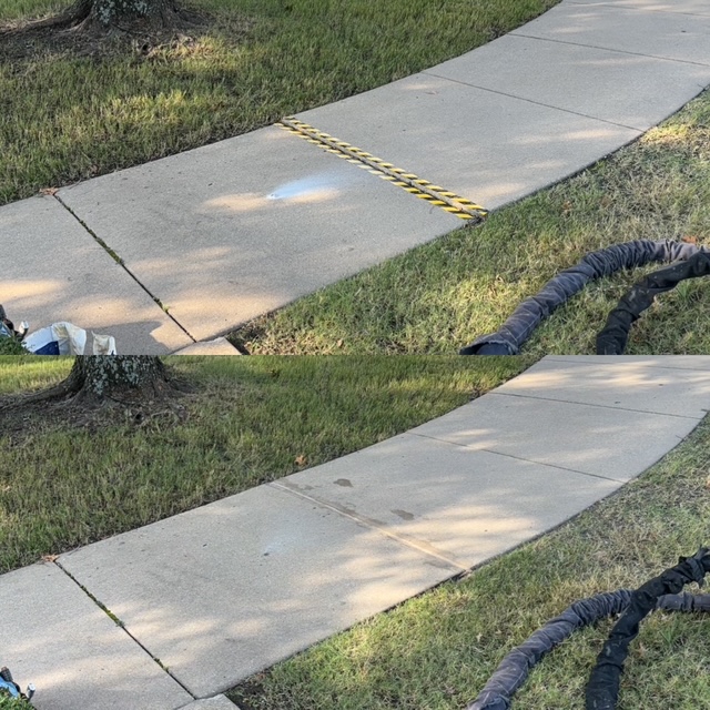 Before-and-after residential sidewalk leveling