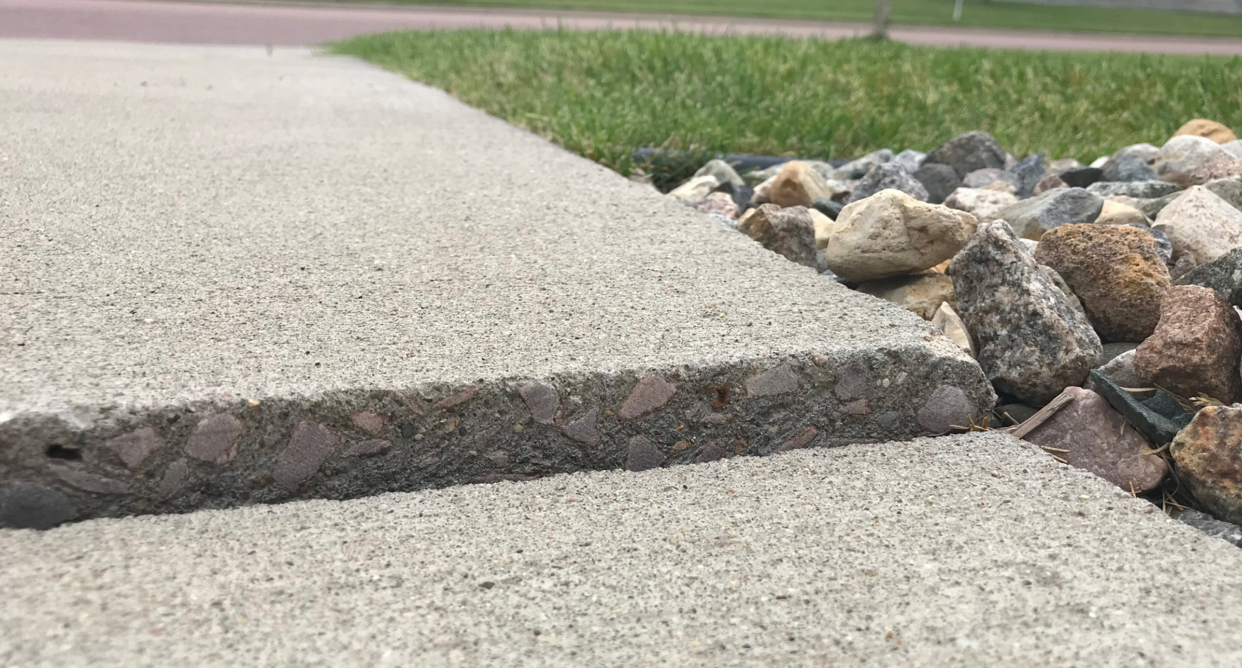Sidewalk before concrete leveling